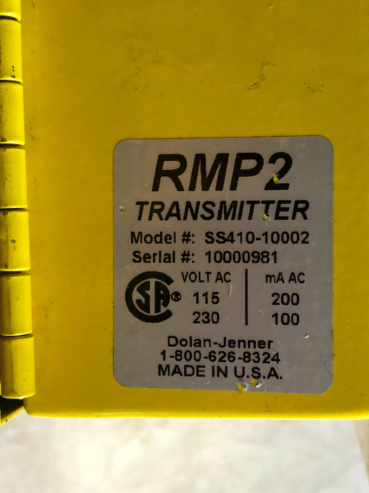 Dolan-Jenner Ss410-10002 Rmp2 Safescan Transmitter,Ch