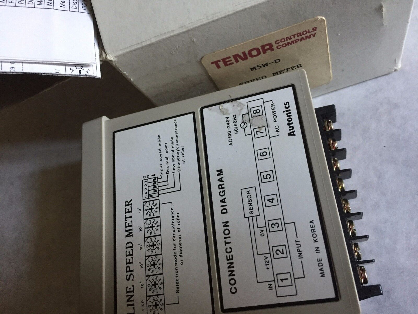 Tenor M5w-D Line Speed Meter Marsh Bellofram Atc Speed Indicat,Autonics M5wd,Cs