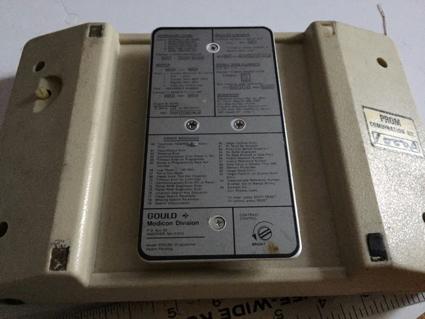 Gould P370-001 Modicon P370 Micro 84 Programmer Terminal Asp370000 ,Bl