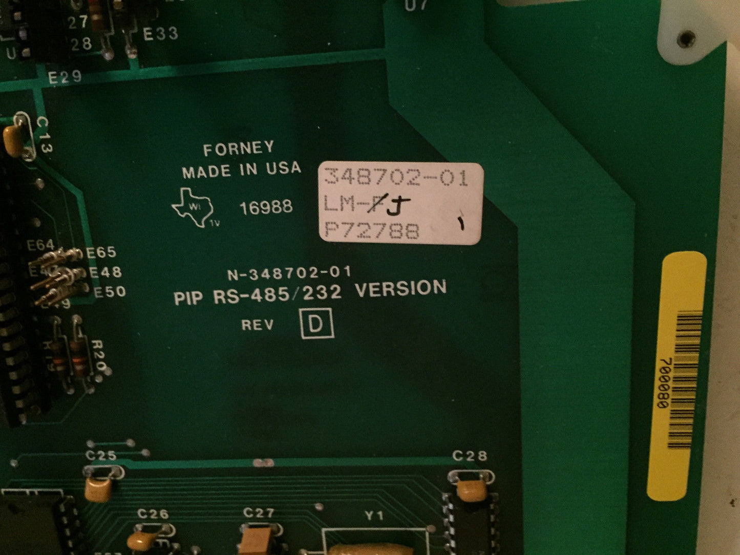 Forney N-348702-01,16988,Pip Rs-485/232,D-348701-01 Pcb Board,Ed,Cz,De