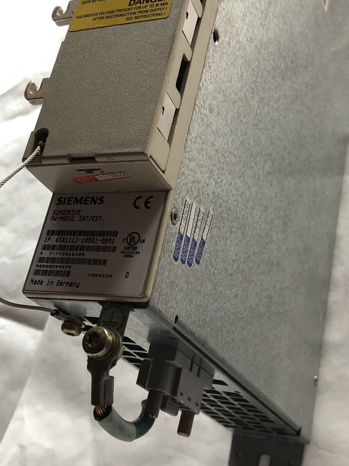 Siemens 6Sn1113-1Ab01-0Ba1 Simodrive Pw-Modul Int/Ext. Power Module,Ch