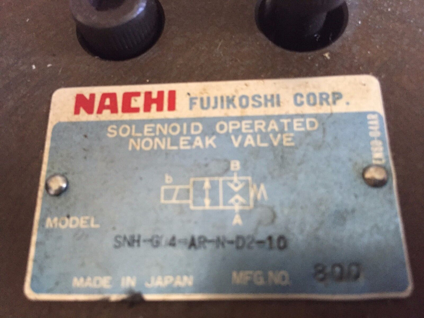 Nachi Snh-G04-Ar-N-D2-10,Nachi Fujikoshi Snh-G04-Ar-N-O2-10 Hydraulic Valve,An