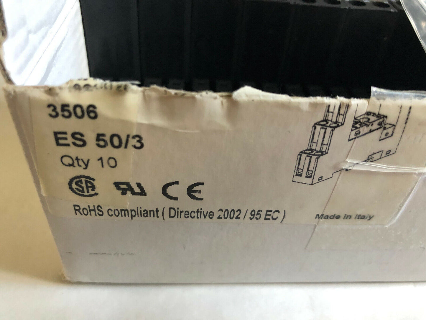 New Lot 10 Parajust Es-50/3 Relay Socket 1Nc/1No 10/12Amp 300Vac,Ag