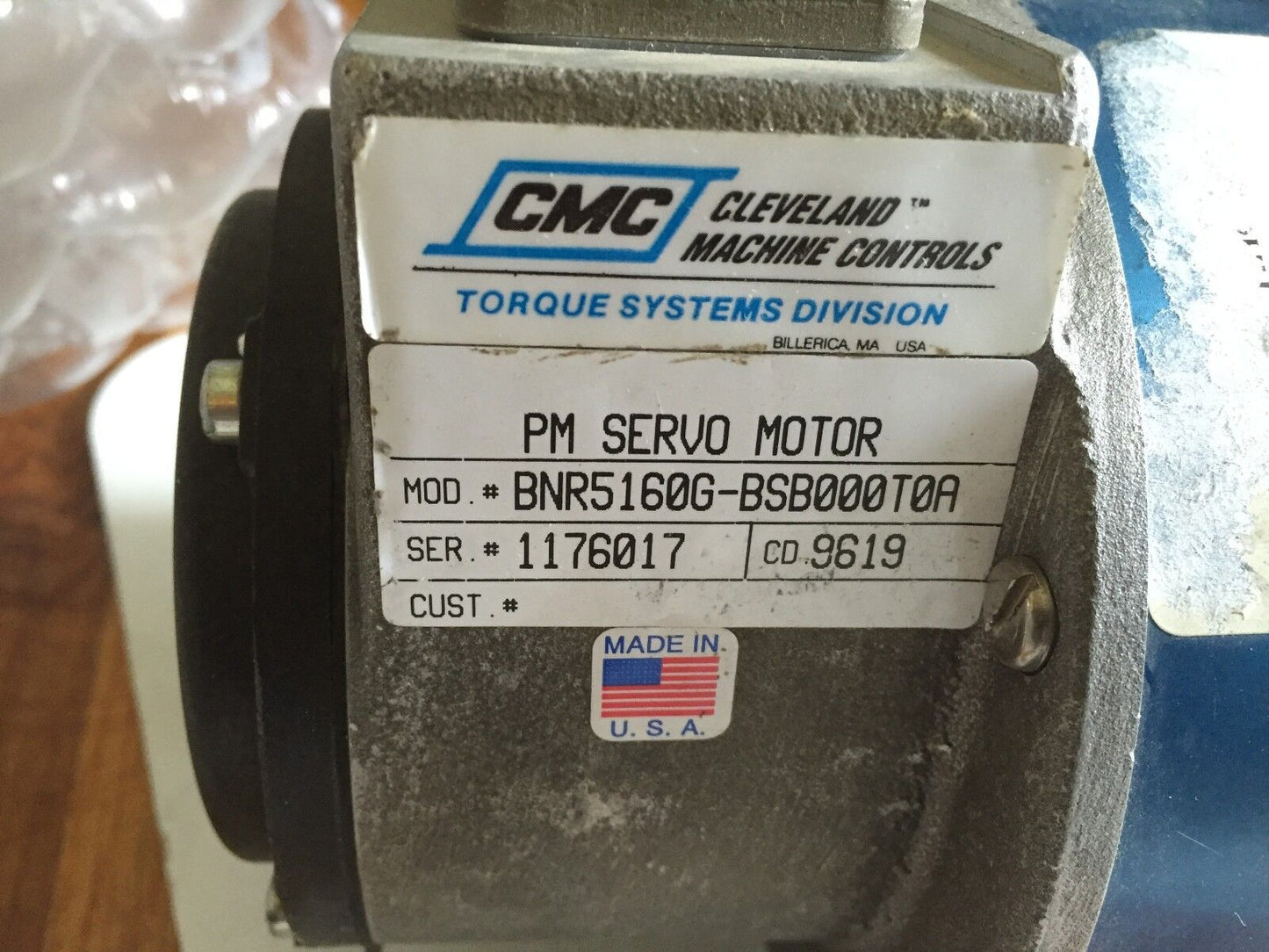 New Cmc Bnr5160g-Bsb000t0a Cleveland Motion Control Pm Servo Motor Pm,Ba