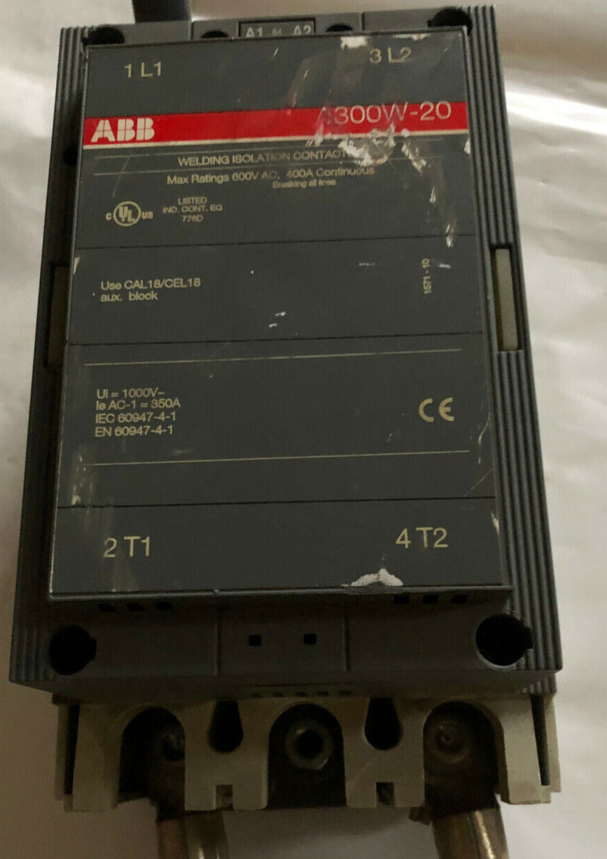 Abb A300w-20,Abb A300w Welding Isolation Contactor,600Vac,400A Continuous,Be