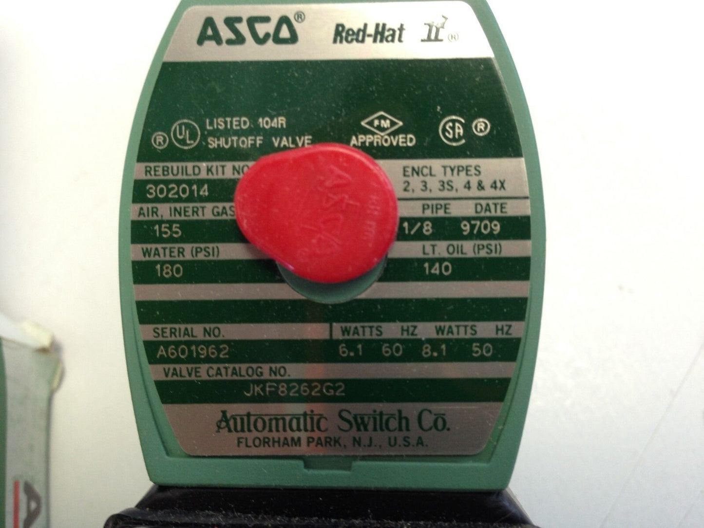 New Asco Jkf8262g2 Asco Solenoid Valve 2Way Nc 302014,110V,120V,Fa