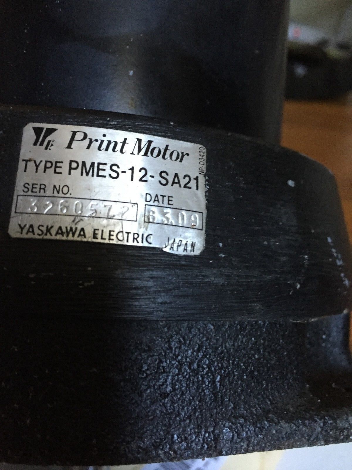 Yaskawa Electric Pmes-12-Sa21 Print Motor, Shaft Diameter: 13Mm,Be