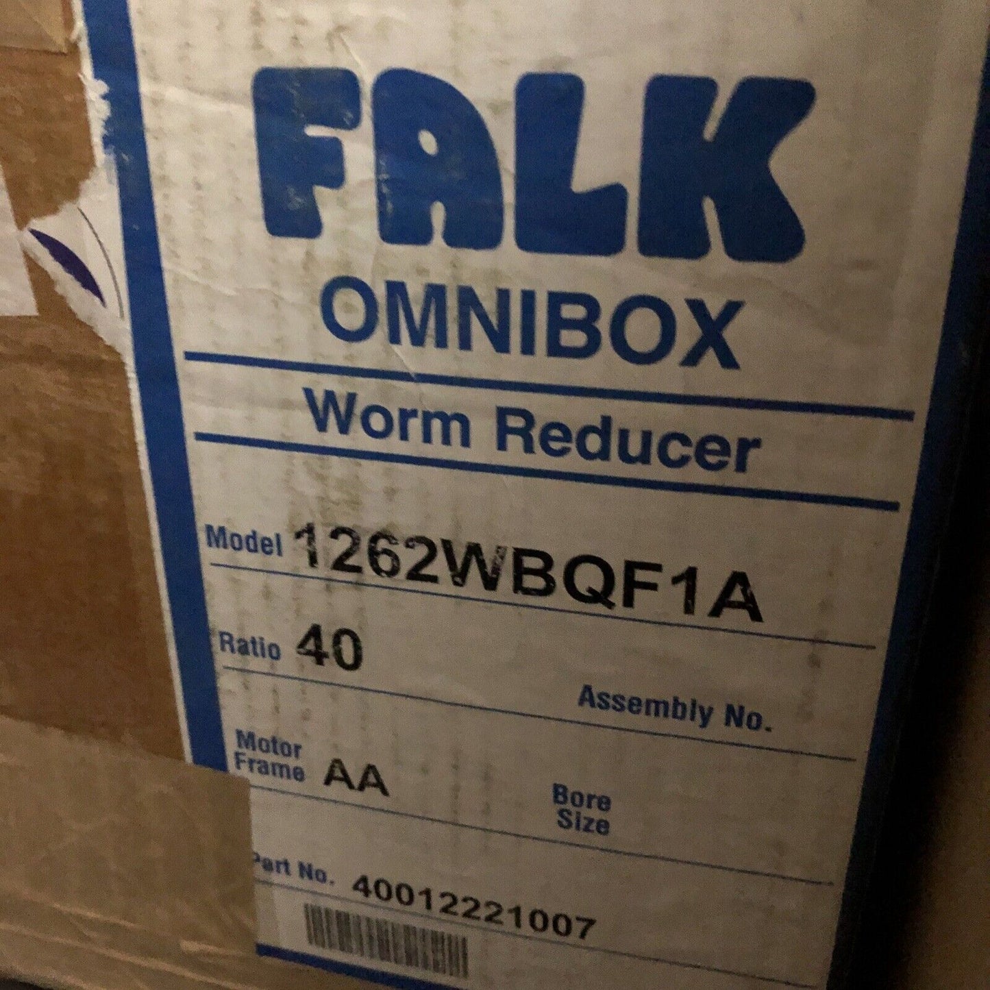 New Falk 1262Wbqf1a Omnibox Gear Worm Reducer, 40:1 Ratio,5/8" Shaft Diameter,Bs