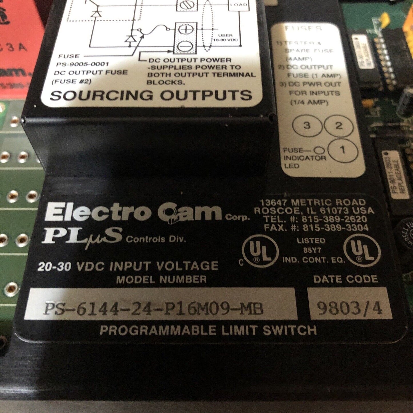 Electro Cam Ps-6144-24-P16m09-Mb Programmable Limit Switch, 20-30 Vdc,Bt