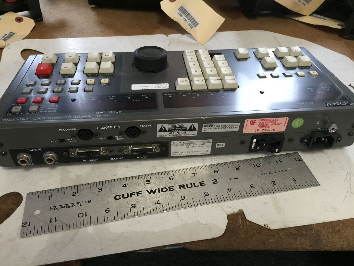 Sony Rm-D7200 Dual Remote Control Unit (One Keypad Missed),Cl