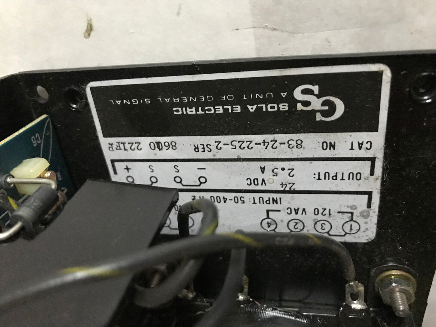 New Sola 83-24-225-2 Power Supplies, 24Vdc, 2.5A Out, 120/240Vac-In 600,Sola,Eo