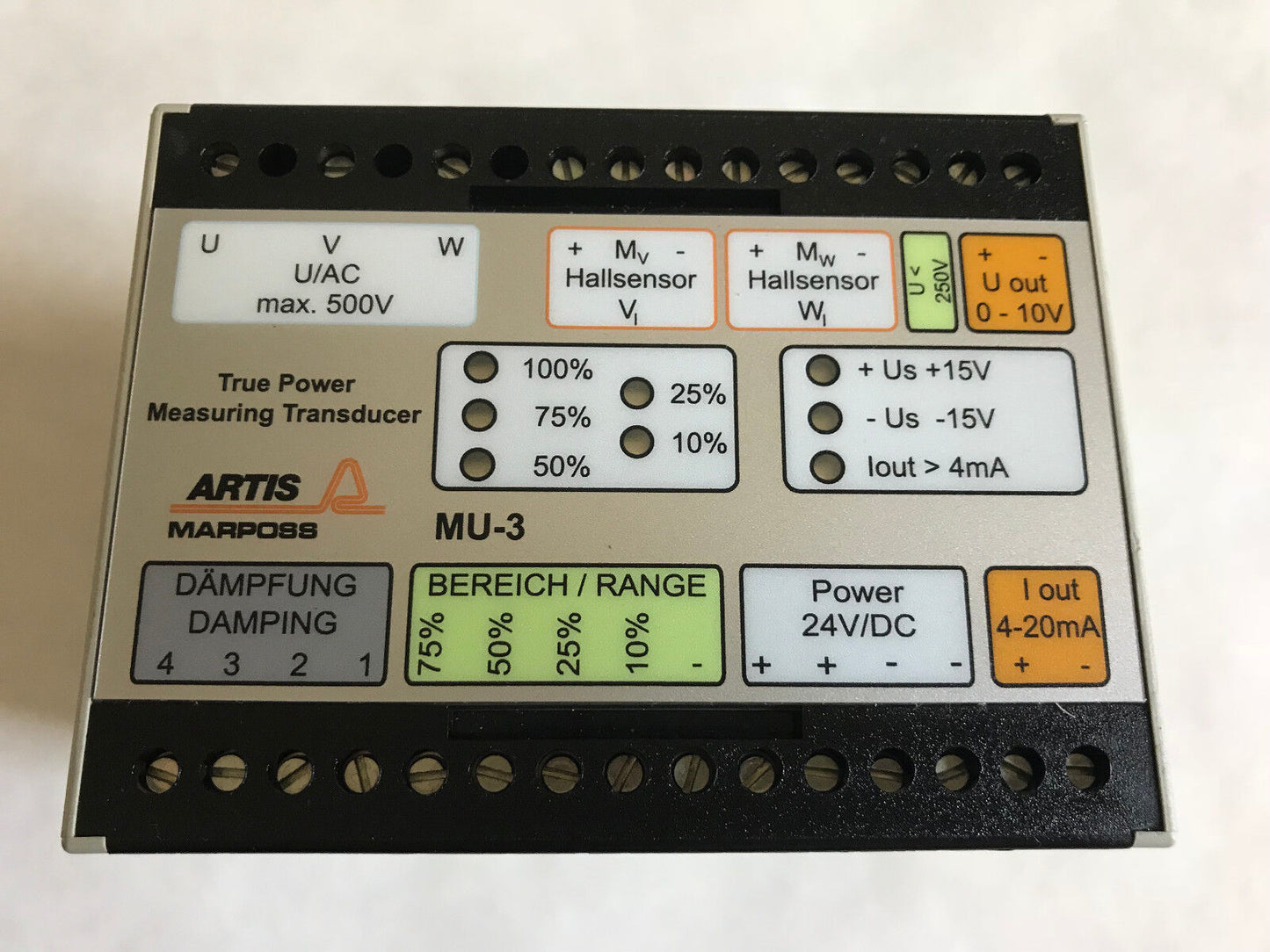 Artis Mu3 Marposs Mu3,1181326 Artis 0300 Amplifier Measurement Converter,500V,Ah