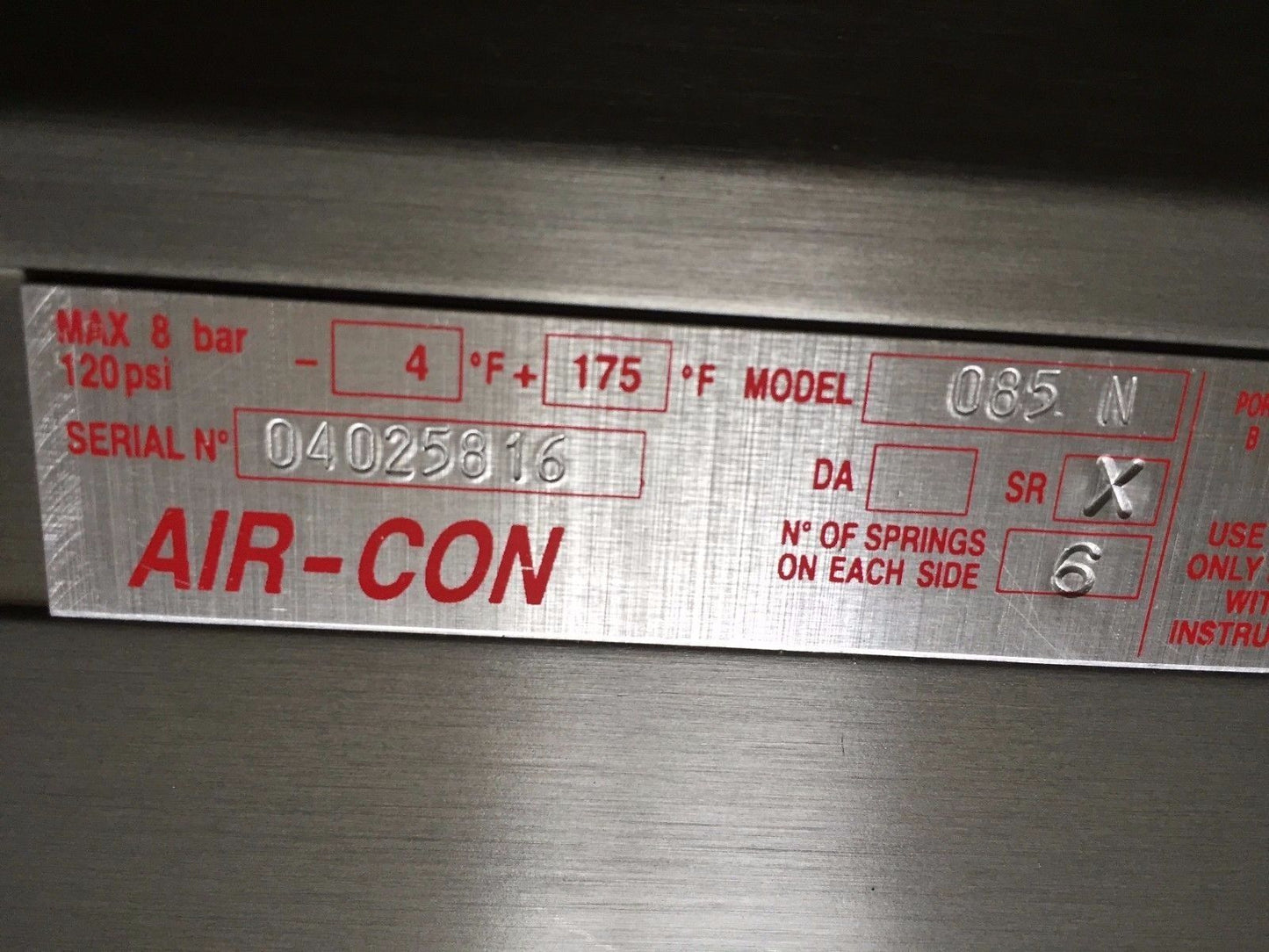 New Air-Con 085N,2500,150Wsp 600Wog Pneumatic Actuator, 1-1/2" Npt,Bz