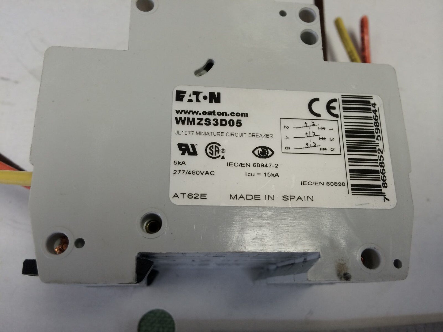 Eaton D5 Wm Zs3d05 Circuit Breaker At62e,Fg