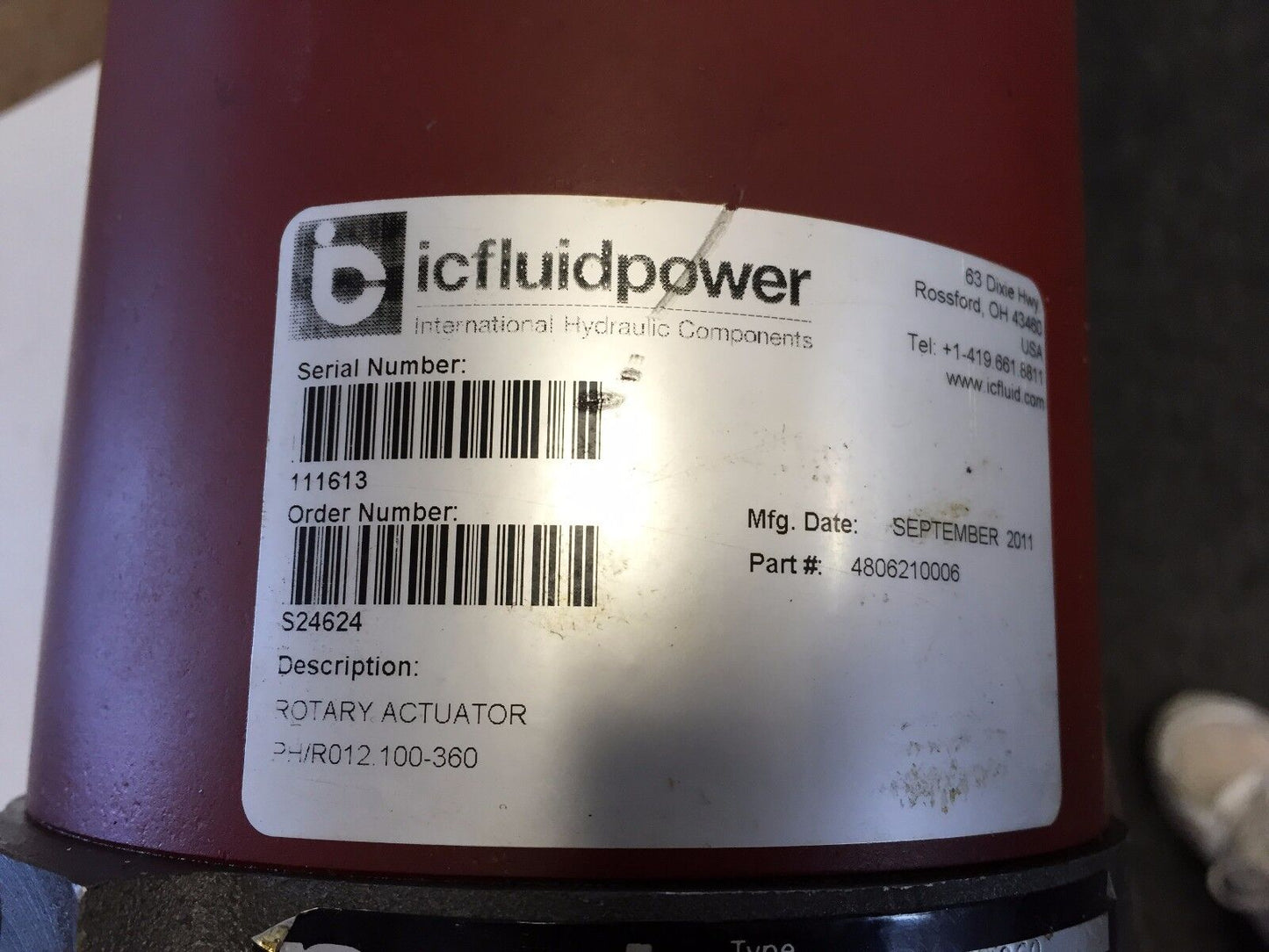 International Hydraulic Ph/ R012.100-360,Ic 4806210006 Rotary Actuator,R100,Dj
