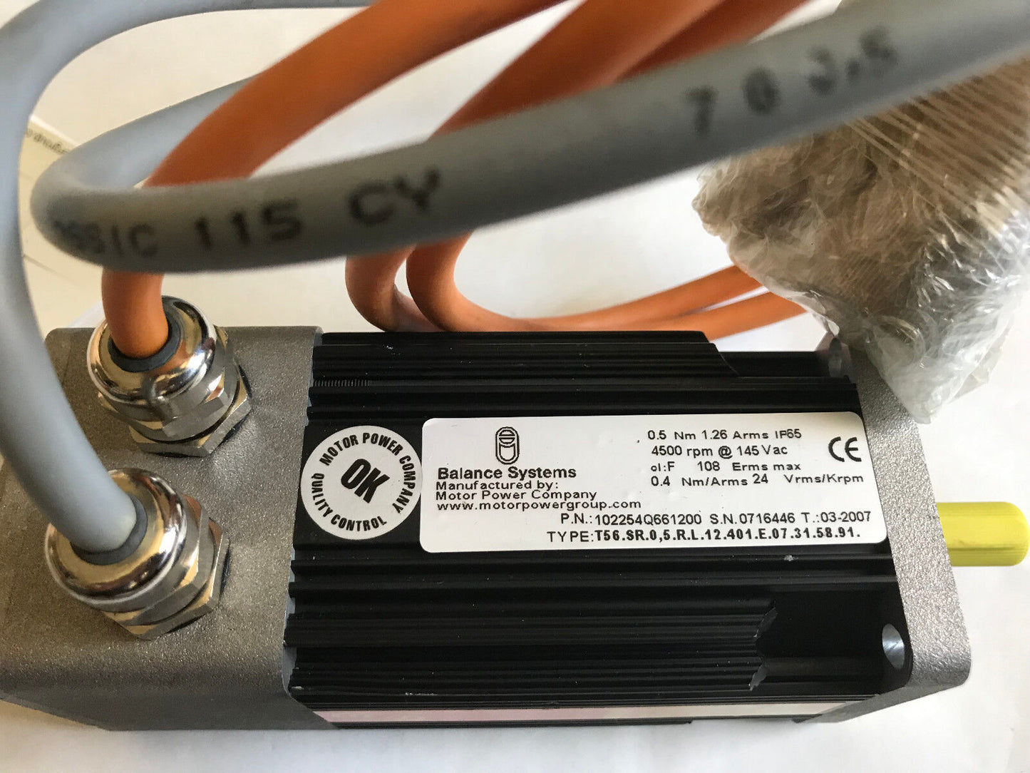 Balance Systems 102254Q661200 Power Motor,T56-Sr-0,5-R-L-12-401-E-07-31-58-91,Et