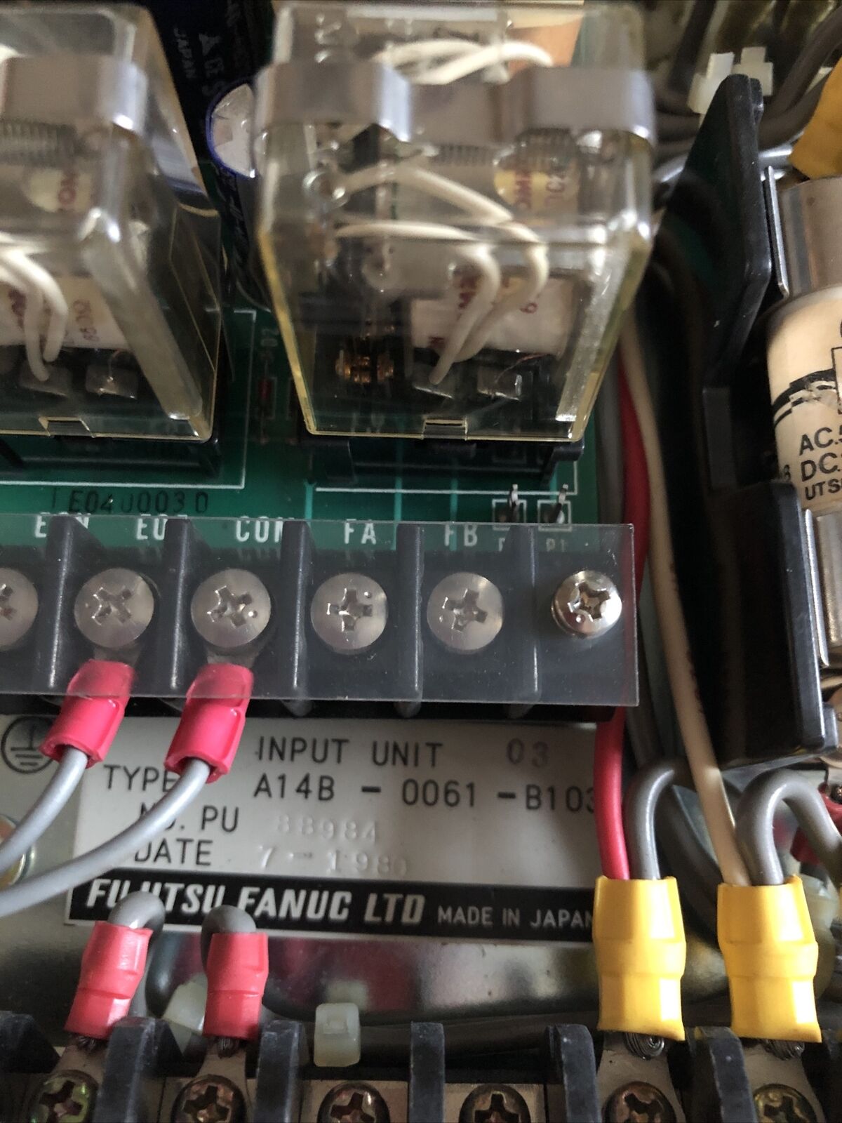 Fanuc A14b-0061-B103, A20b-0007-0340 / 04A Pu84468 Cnc Input Unit,Bb,Dc