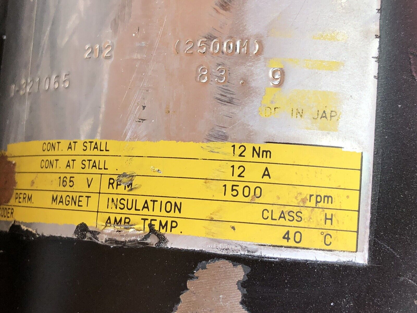 Fanuc M-321065 Dc Servo Motor, Shaft Diameter: 1-1/2",Ci
