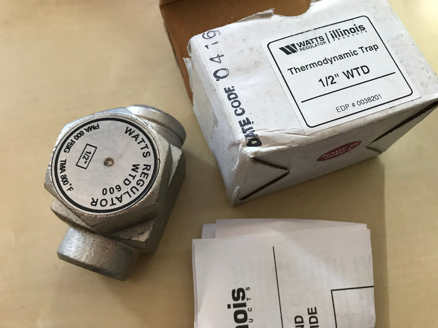 1/2" Watts Regulator Wtd600 Steam Trap Thermo-Dynamic Watts Wtd 600,600Psi,Ek