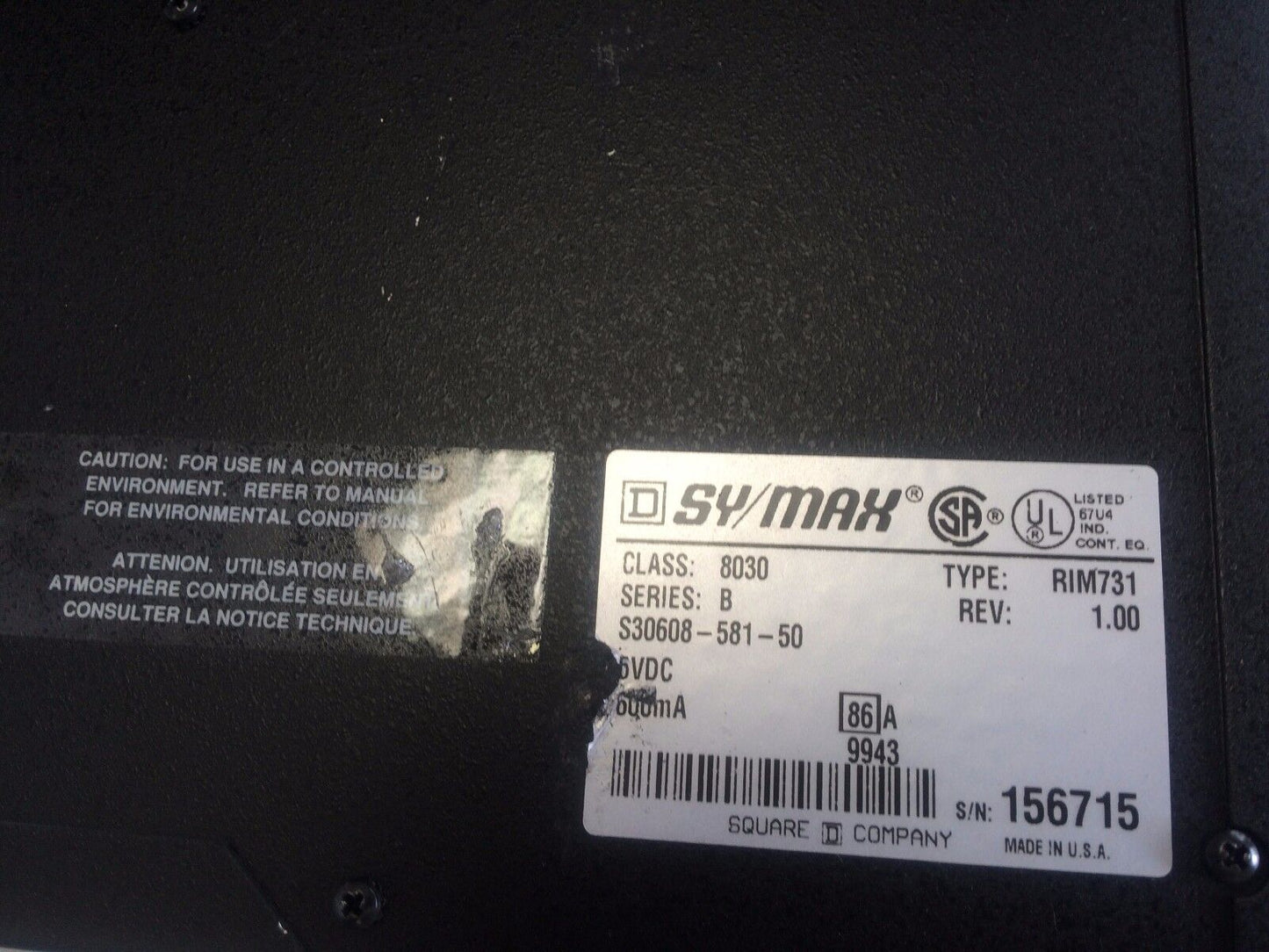 Square D 8030 Rim731,Class 8030 Sy/Max 64Pt Input 8030-Rim-731,S30608-581-50,Bg