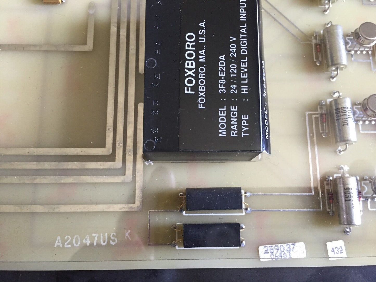 Foxboro 3F8-E2da,F8922ag,A2047us,2B9037 Assembly Octal Hi Level Digital Input,Cr