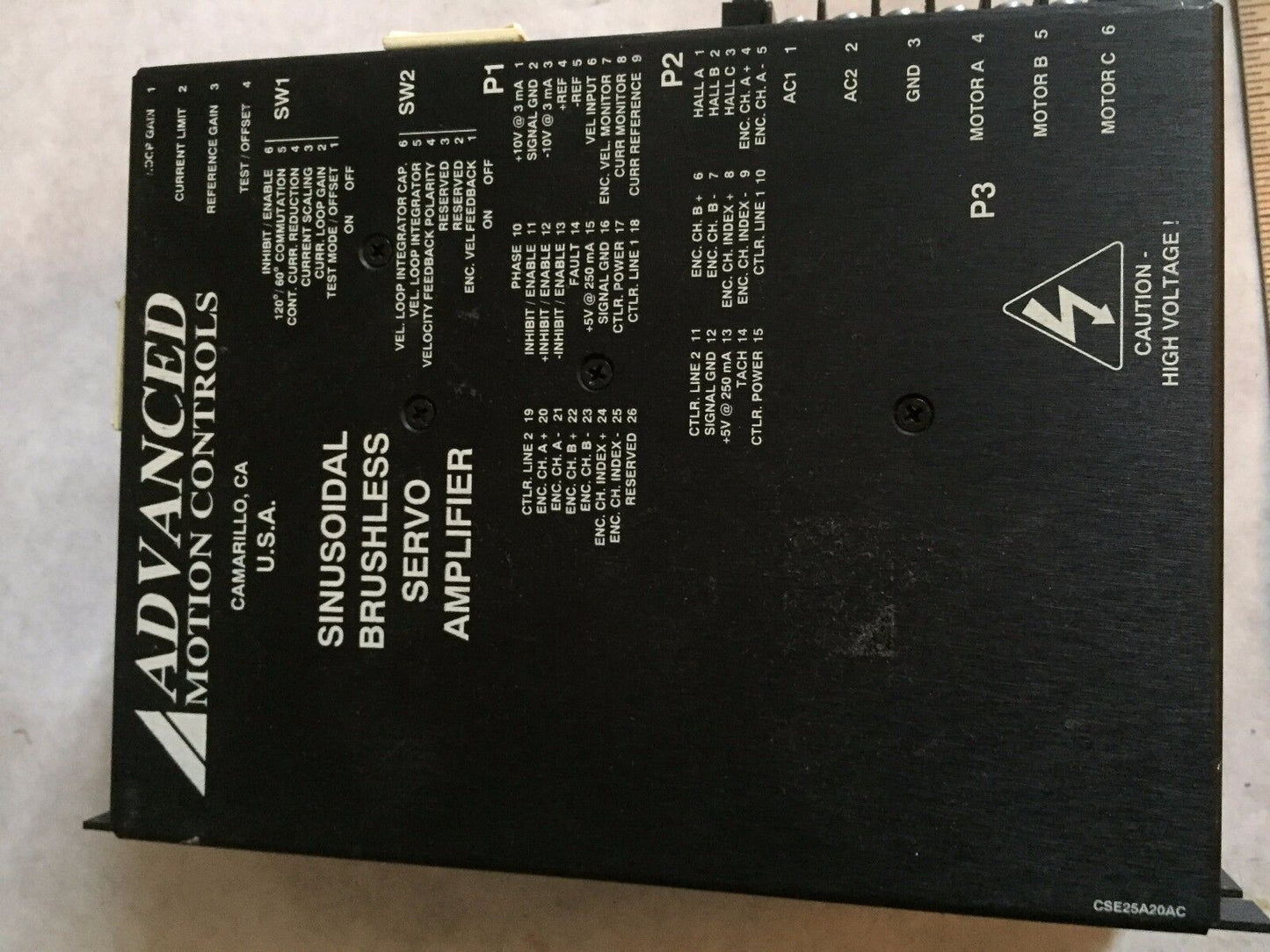 Advanced Motion Controls Se10a20aca Servo Amplifier Sinusoidal Brushless ,Fd
