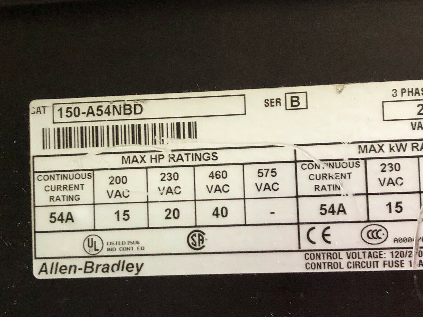 Allen-Bradley 150-A54nbd,Pgca-1A Controller,An