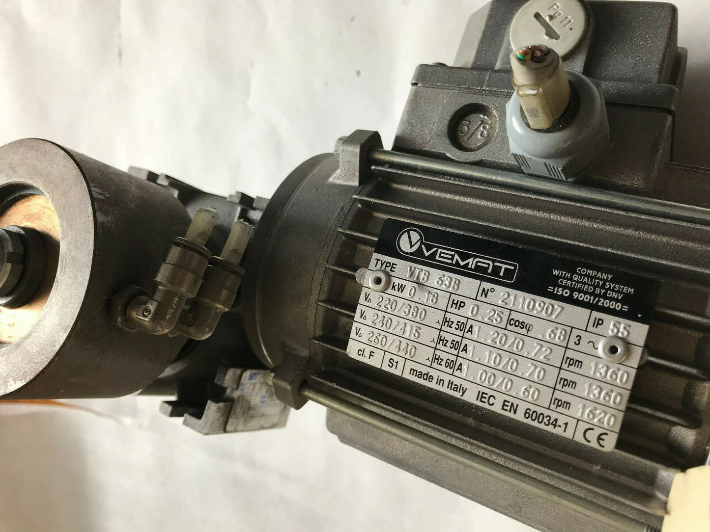 Vemat Vtb 63B Electric Motor 440V .25Hp 1360/1620Rpm,Siti Mi 30 M6,F.11,Sm
