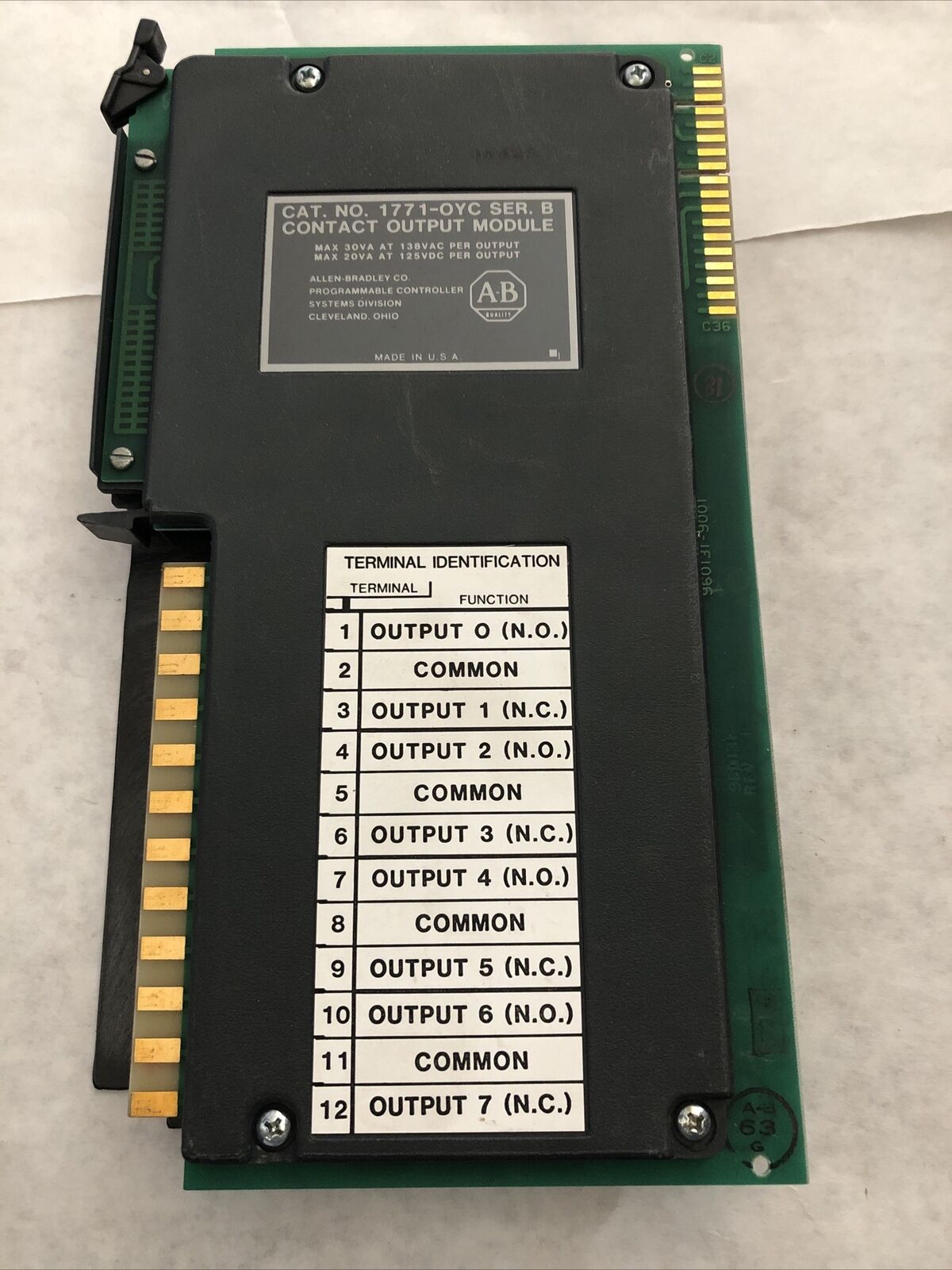 New Old A-B Allen Bradley 1771-Oyc Contact Output Module 1771-0Yc,Dc