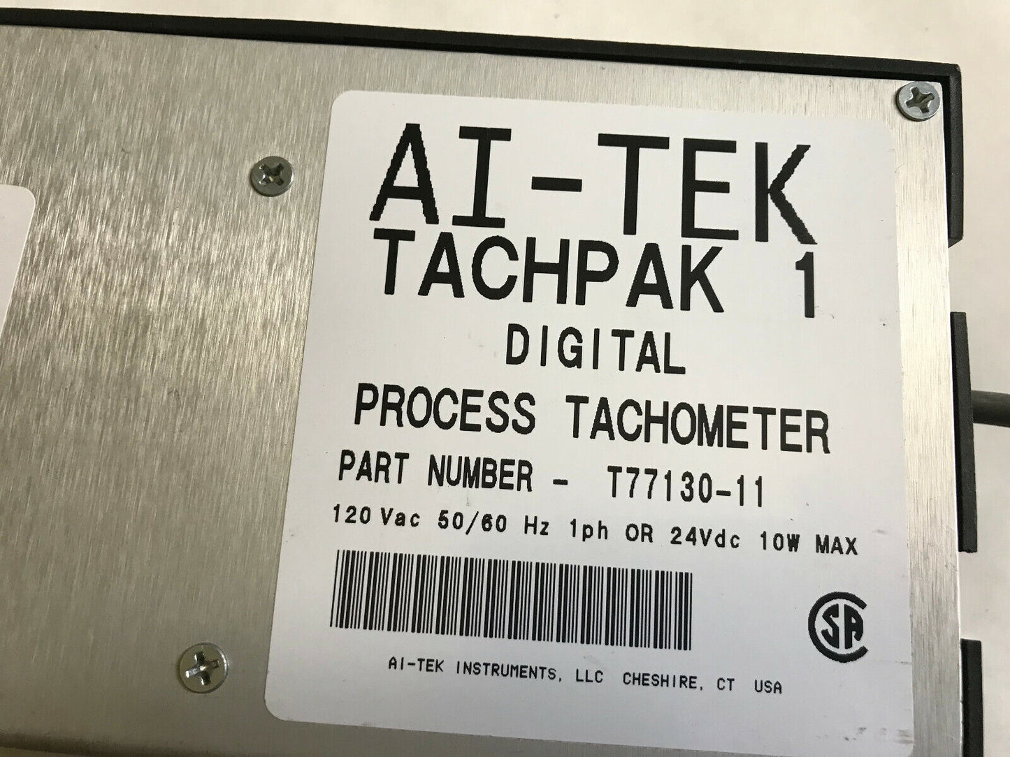 Ai-Tek T77130-11 Digital Process Tachometer,Tachpak 1,120V,1Ph Or 24Vdc 10W,Sf