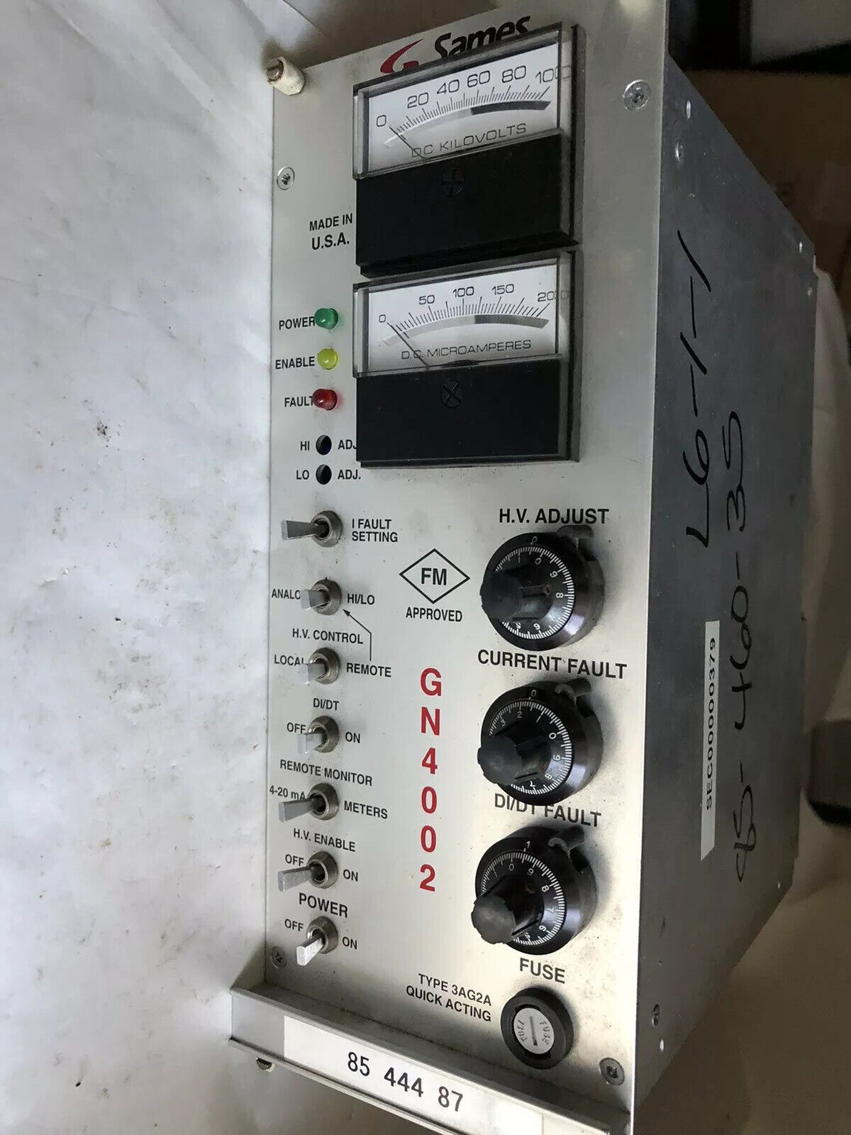 Sames Gn4002 Controller/Power Supply, Type 3Ag2a, 110/220 V 63-0650-00,Tl