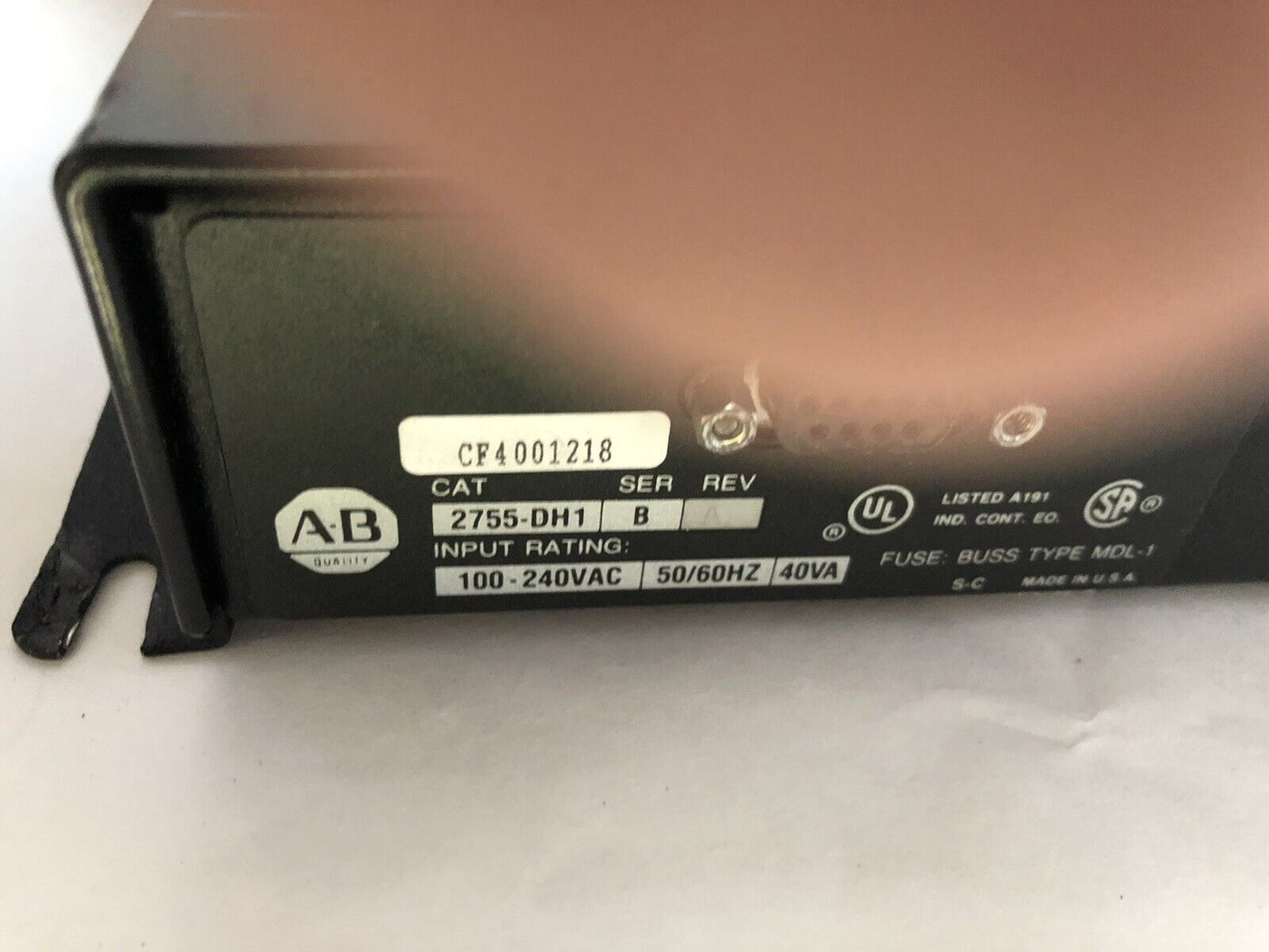 New Allen-Bradley 2755-Dh1 Bar Code Decoder, 100-240Vac, 40Va No Power Cord,Tm