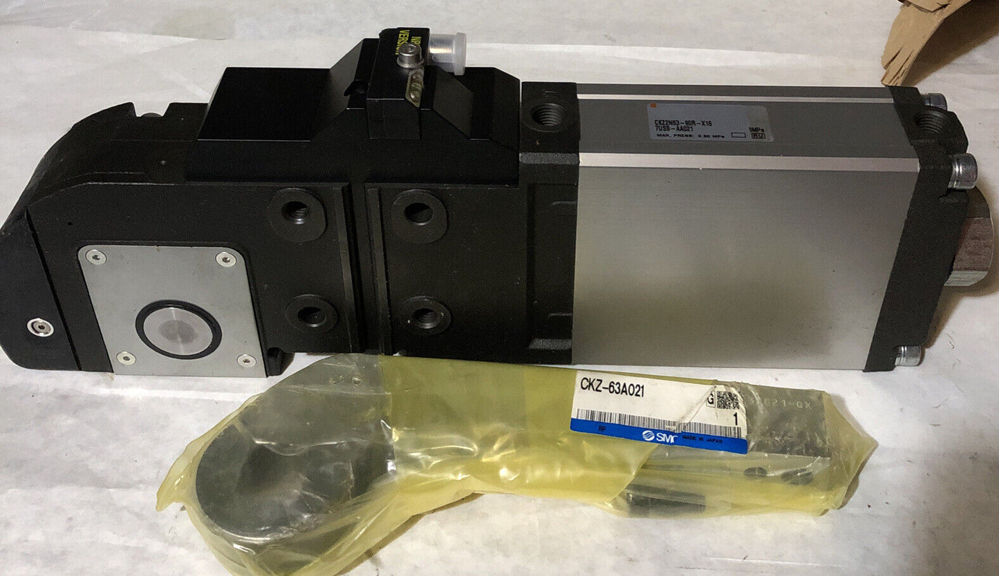 New Smc Ckz2n63-90R-X16 7Usb-Aa021 Pneumatic Clamp Cylinder, 63Mm-Bore,Bk
