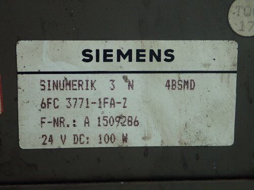 Siemens 6Fc 3771-1Fa-Z Sinumerik 3 N 4Bsmd Plc System,6Ev 3054-0Fc,6Es 5921,Dk