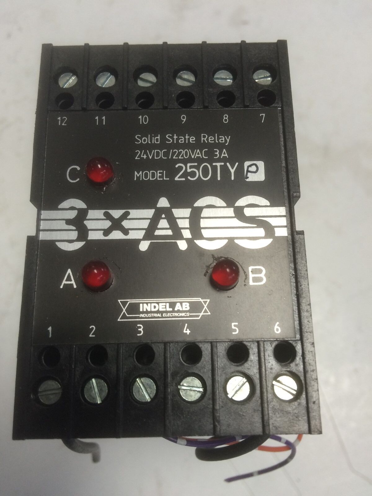 Indel Ab 3X Acs,250Ty P Solid State Relay 24Vdc / 220Vac 3A,Dj