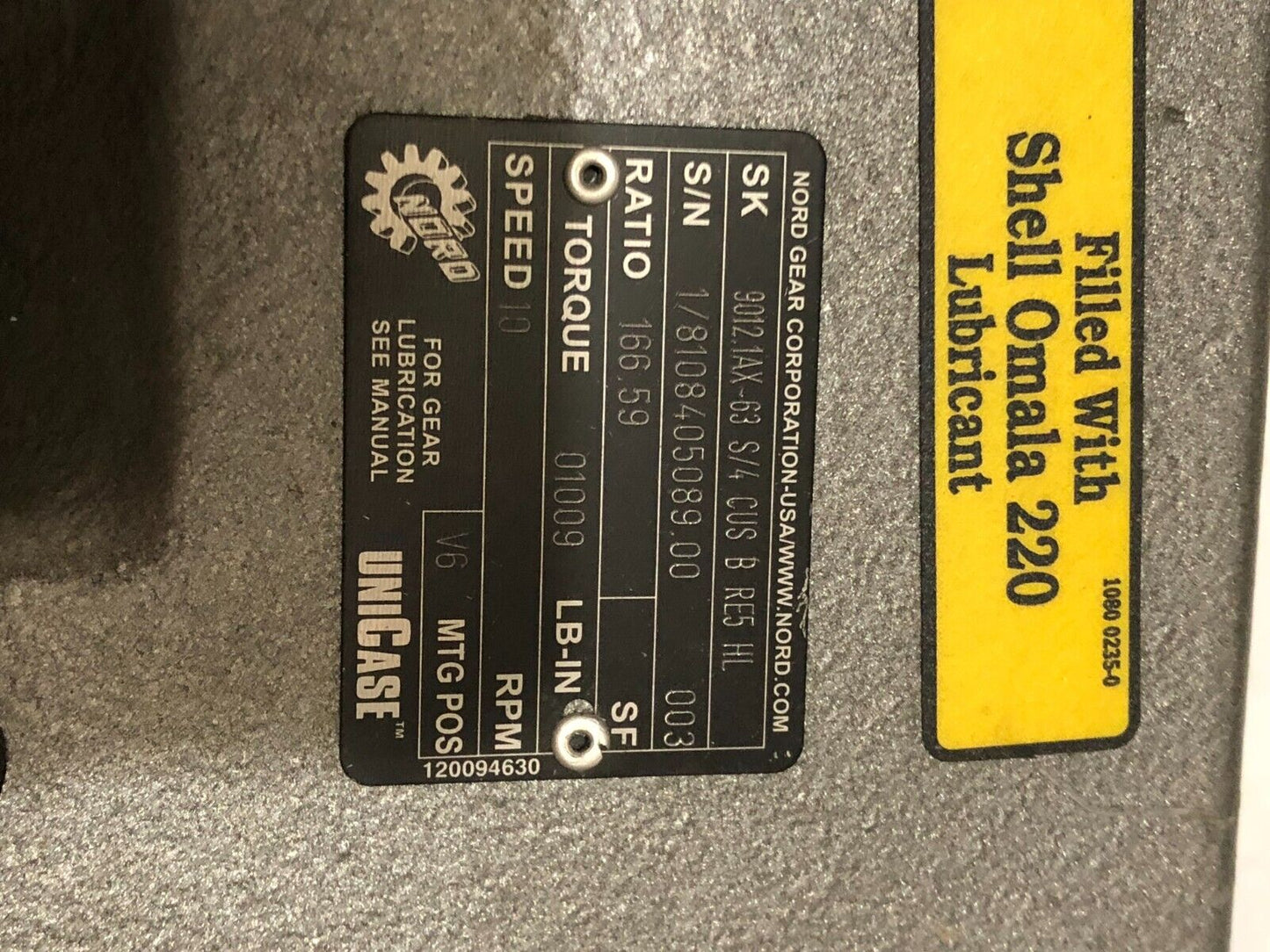 Nord 9012.1Ax-63 S/4 Cus B Re5 Hl Motor ,Gear Reducer 63 S74cus Bre5 R,Sm