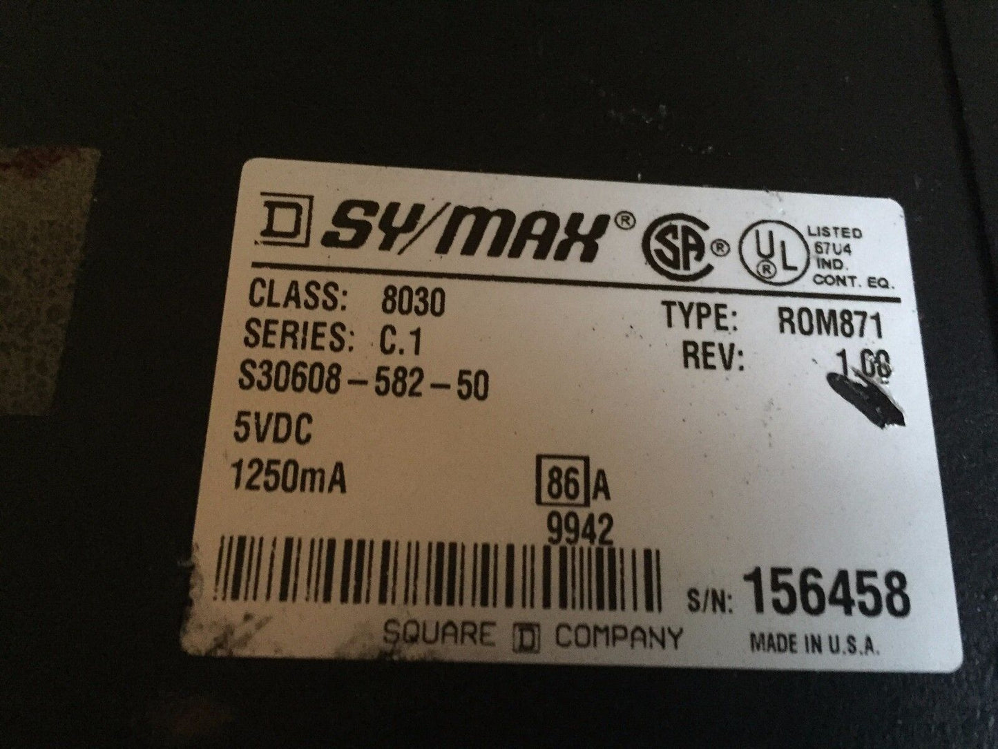 Square-D 8030-Rom-871,Sy/Max C.1,Relay S30608-582-50 Class 8030,Rom871,Eu