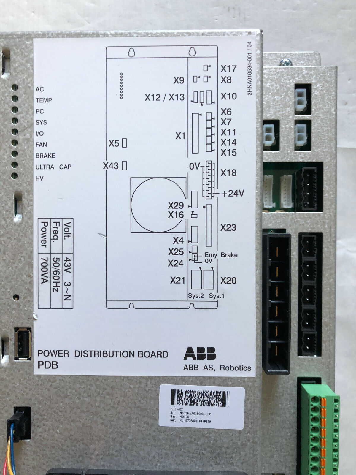 Abb 3Hna023093 Power Distribution Board. Pdb-02,Df