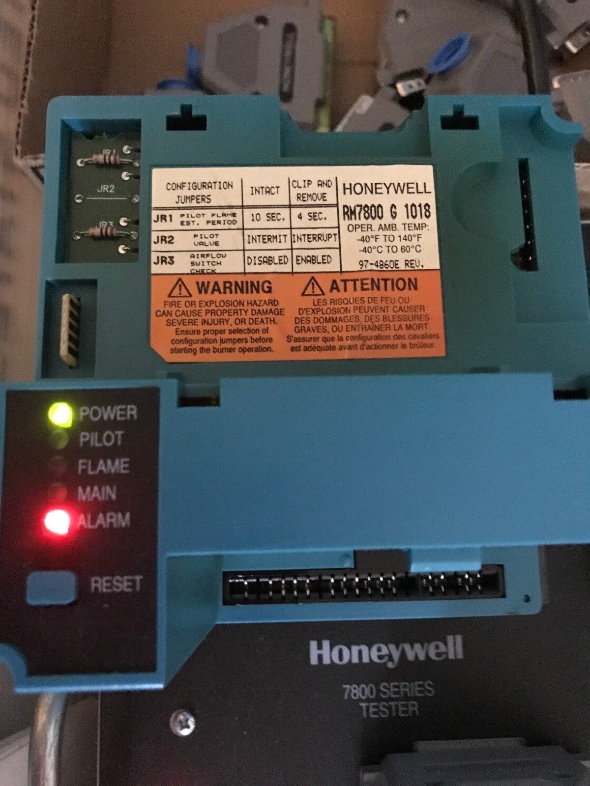 Honeywell Rm7800 G 1018 Burner Control, (Alarm Is On),Ef