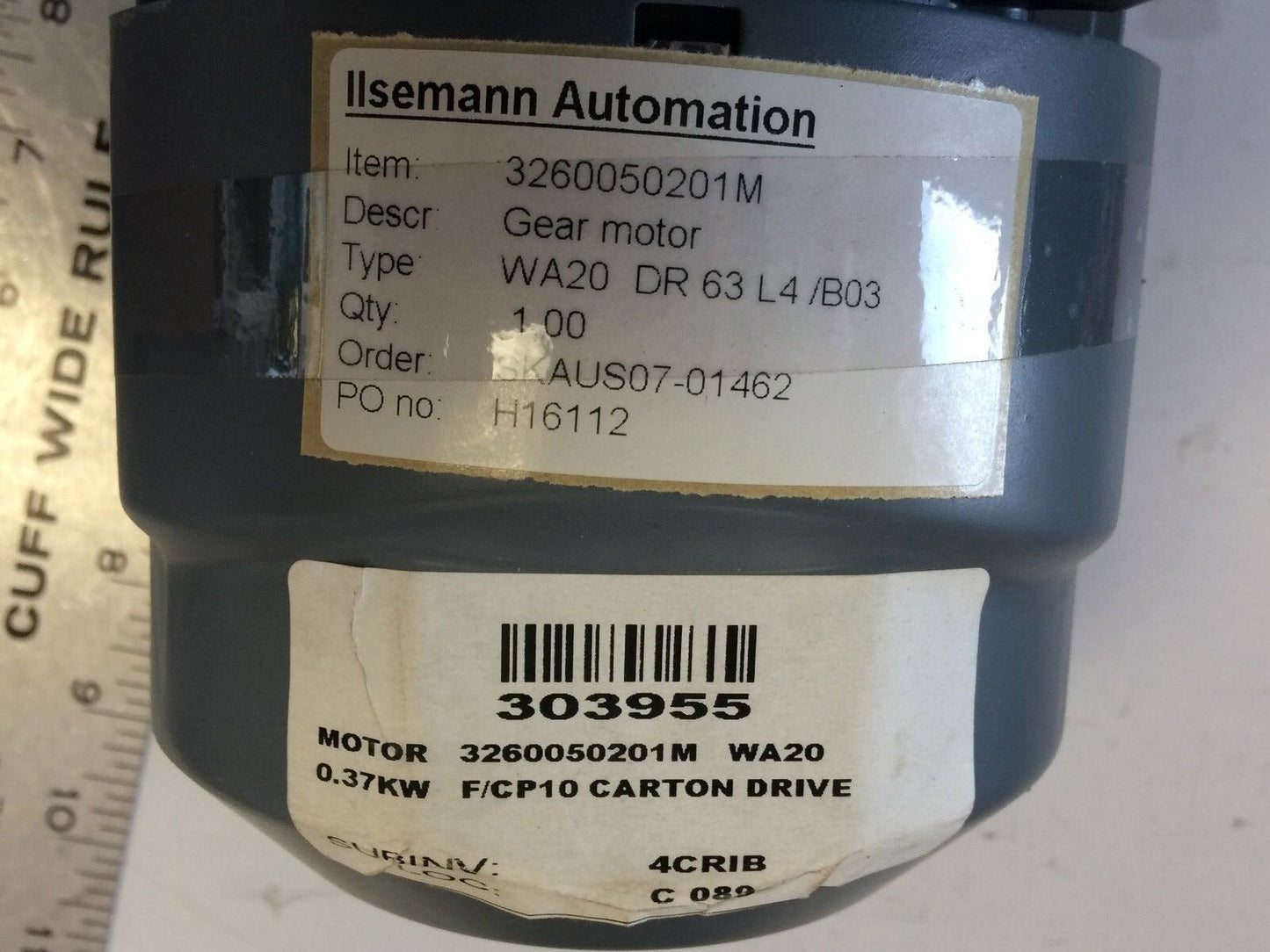 New Sew Eurodrive Wa20 Dr63la/Br Gear Drive, 3-Phase, .25 Kw, 220-460 V ,Tc