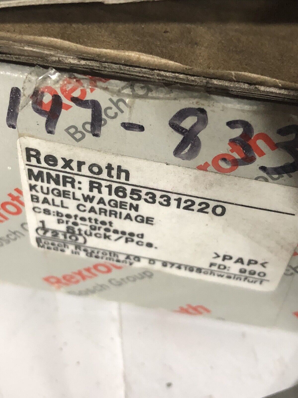 New Rexroth R165331220 990 (7210) Runner Block Ball Carriage Linear Bearing,To
