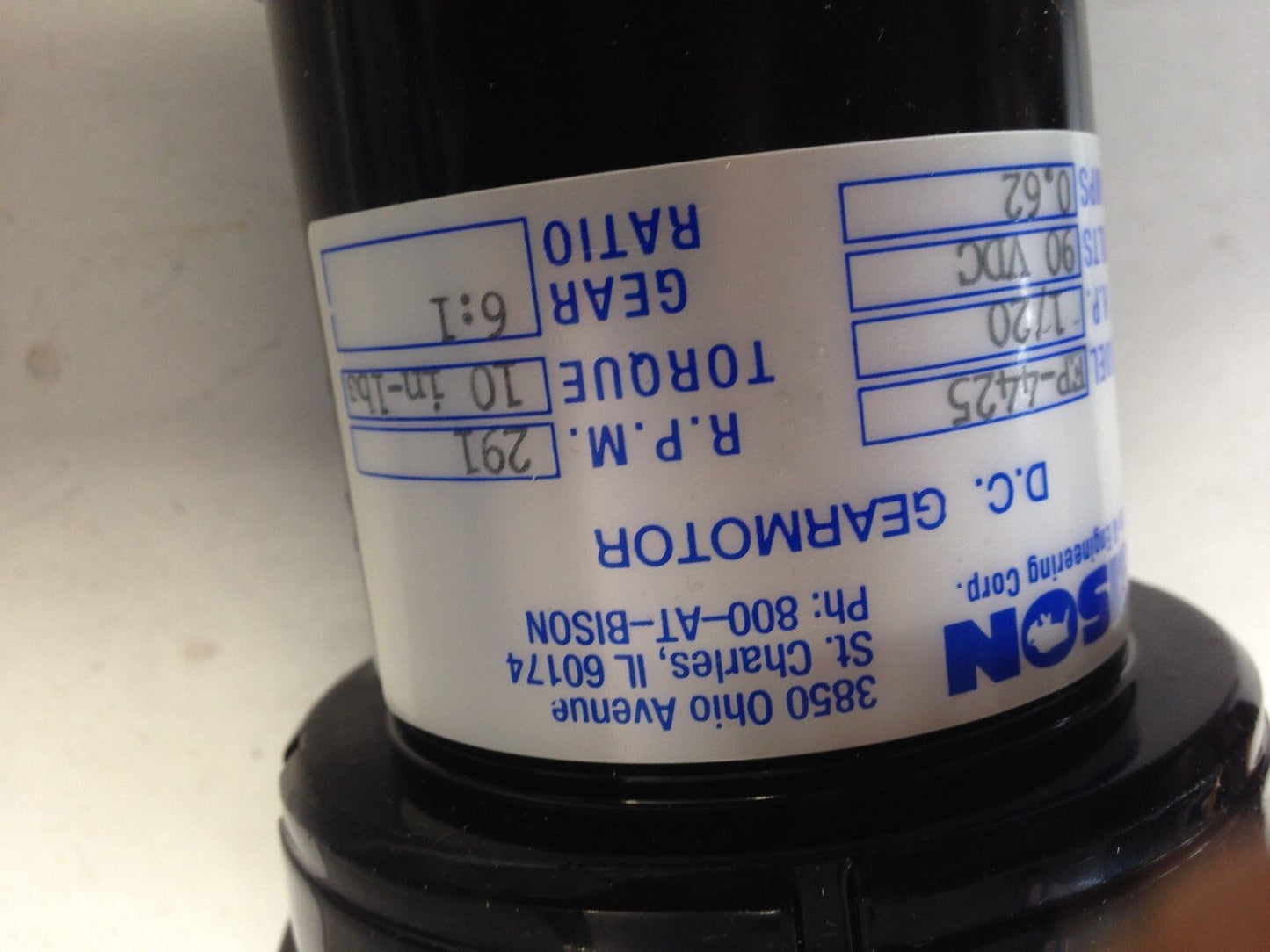 New Bison Ep4425 Gearmotor 90Vdc Parallel 1/20 Hp,291 Rpm,0.62 Amps 10 In Lbs,Dg