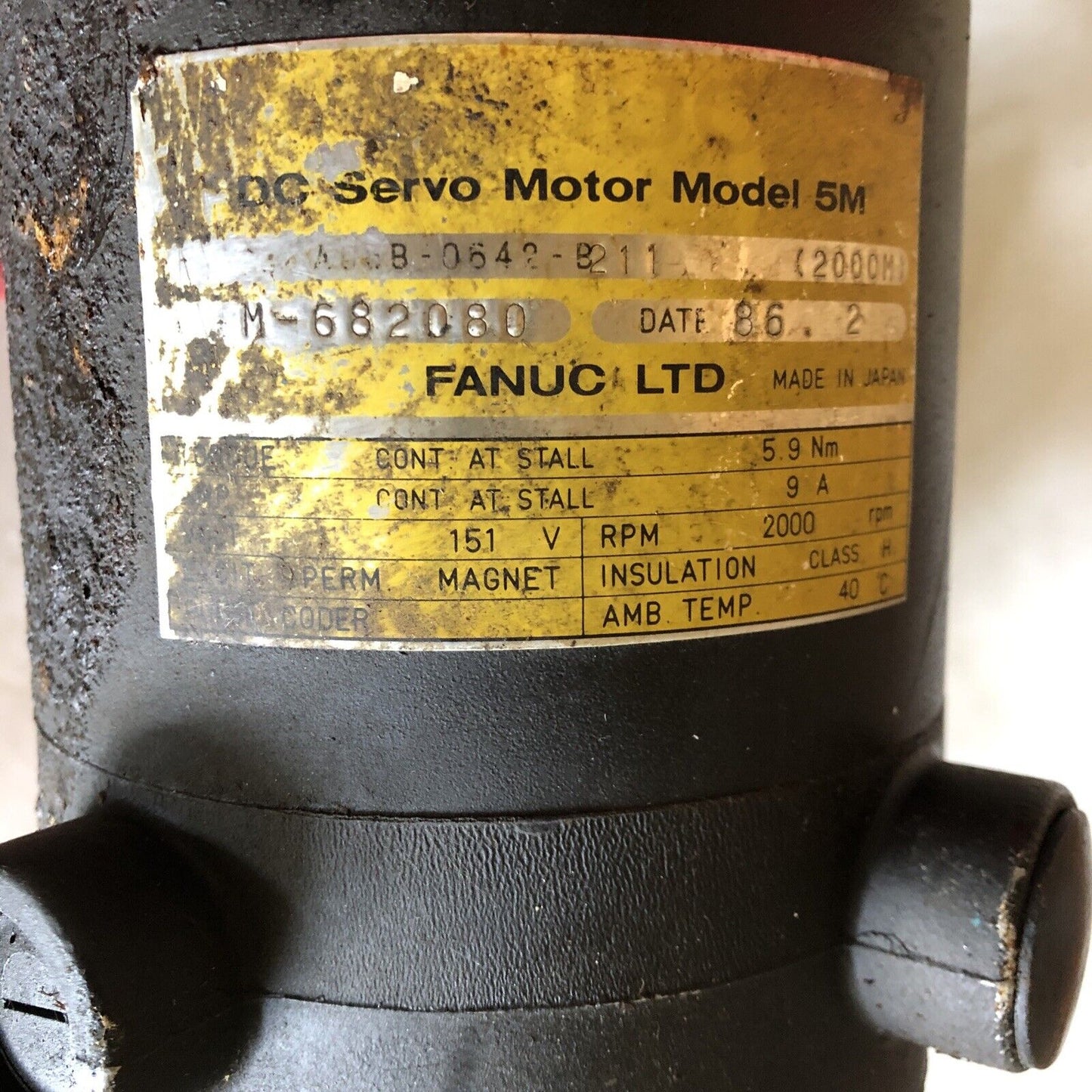 Fanuc A06b-0642-B211,Fanuc Dc Servo Motor,Fanuc Model 5M,M-682080,Ti