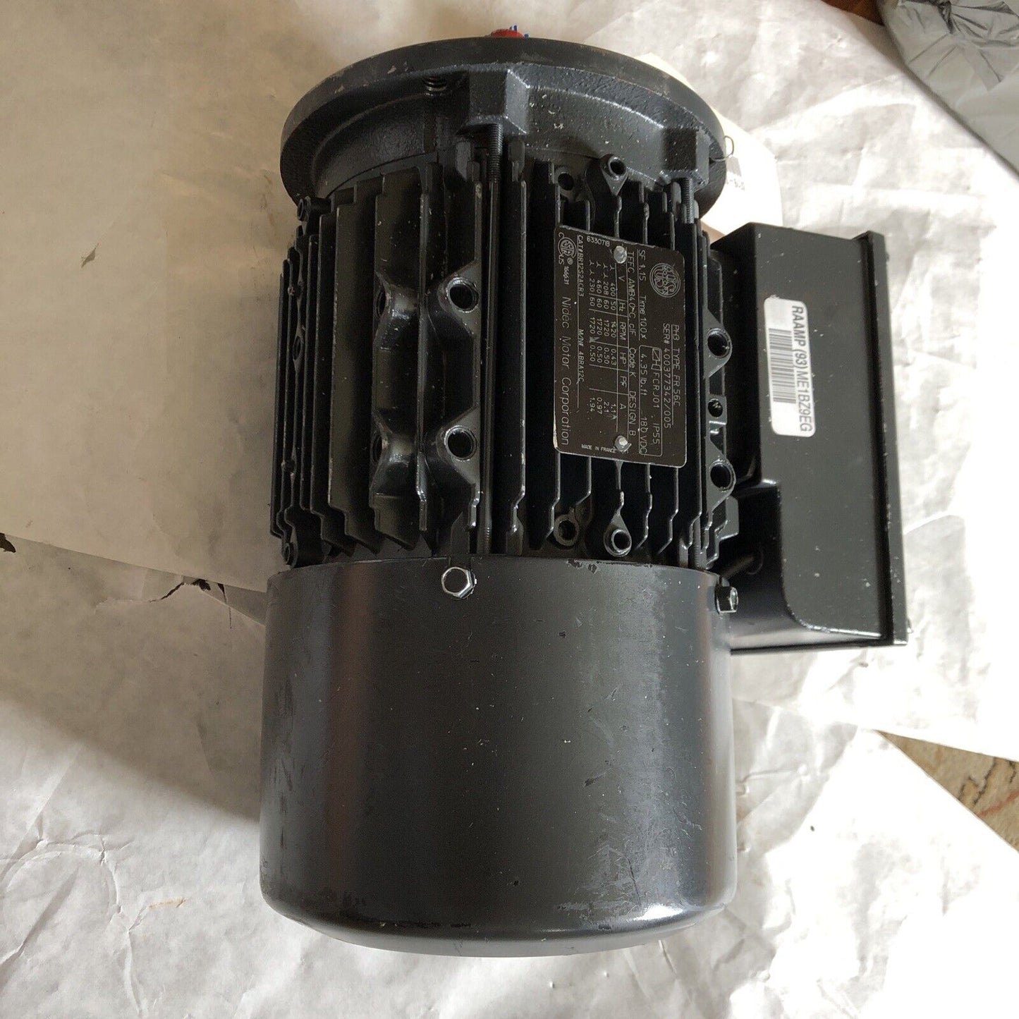 Us Motors Br12s2acr3 Brake Motor 1/2 Hp Nidec Repaired,4Bra12c,Fr56c,Ph3,Tefc,Ch