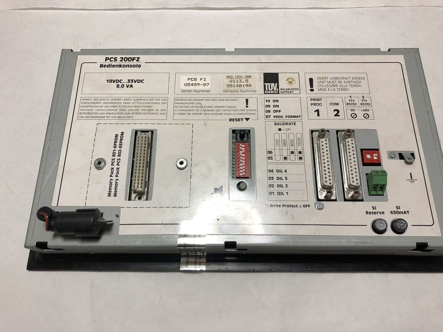 Lauer Systeme Pcs 200Fz Operator Control Panel,24 Vdc Pcs Fz,Xx2.1031.Shx,Ey