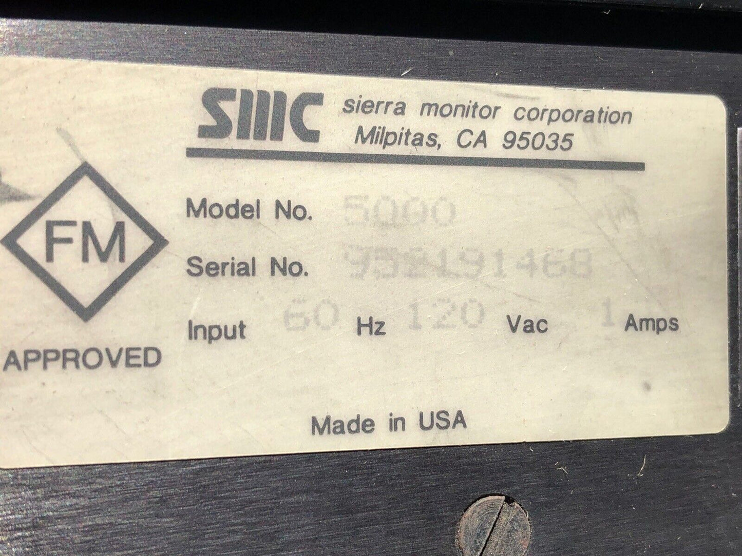 Sentry 5000,Siiic 5000,Smc Sierra Monitor 5000 Sensor Alarm Controller,Sa