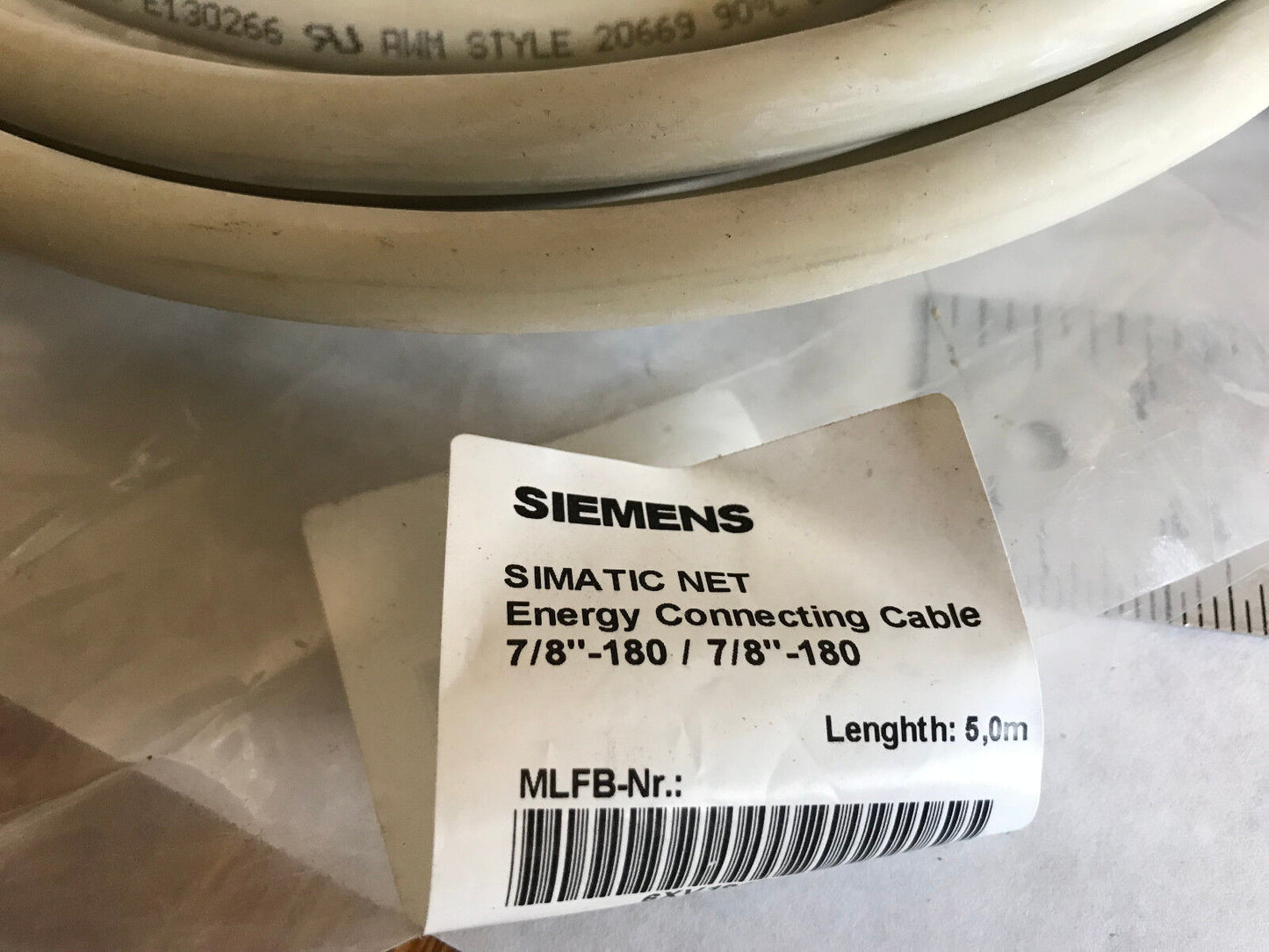 New Siemens 6Xv1822-5Bh50 Plc Simatic Net Cable 5M, 7/8"-180/7/8"-180,Ag