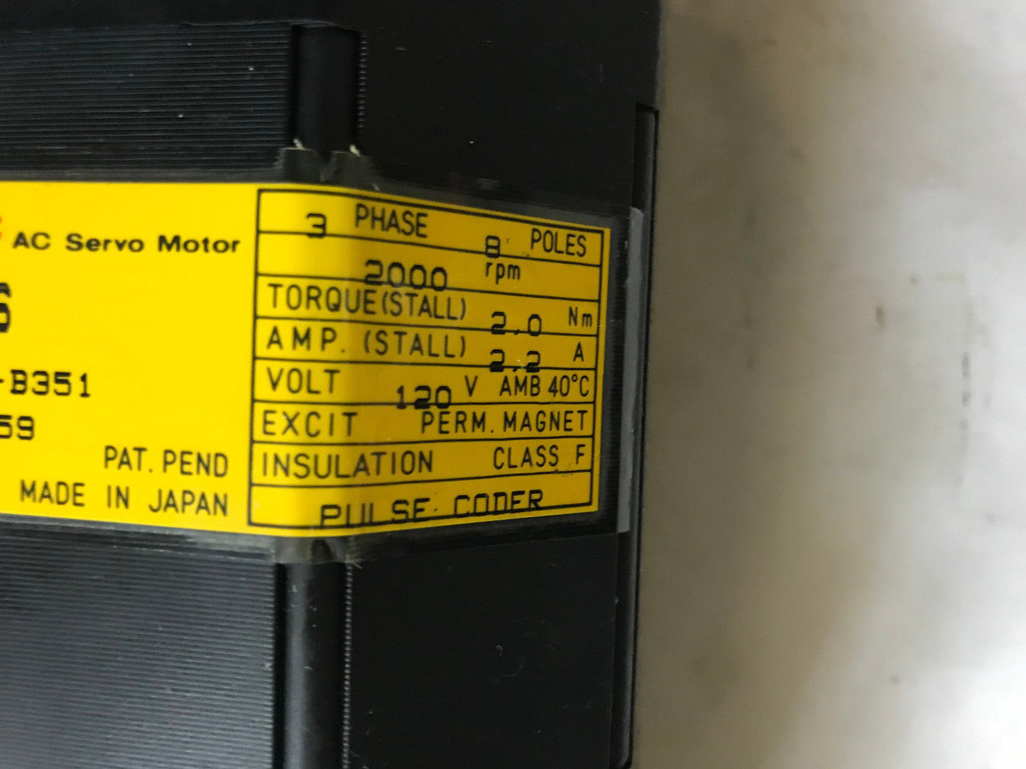 Fanuc A06b-0312-B351 Ac Servo Motor Brake Apc A290-0521-V581 Motor 1-0S,1-Os,Sr