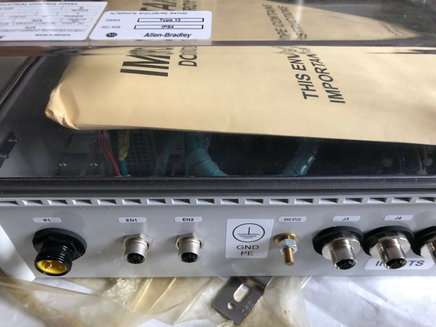New Allen Bradley 1000-Cc-Estop Control Panel,Nema Type 12, Iec 529,Ip54 ,Fm