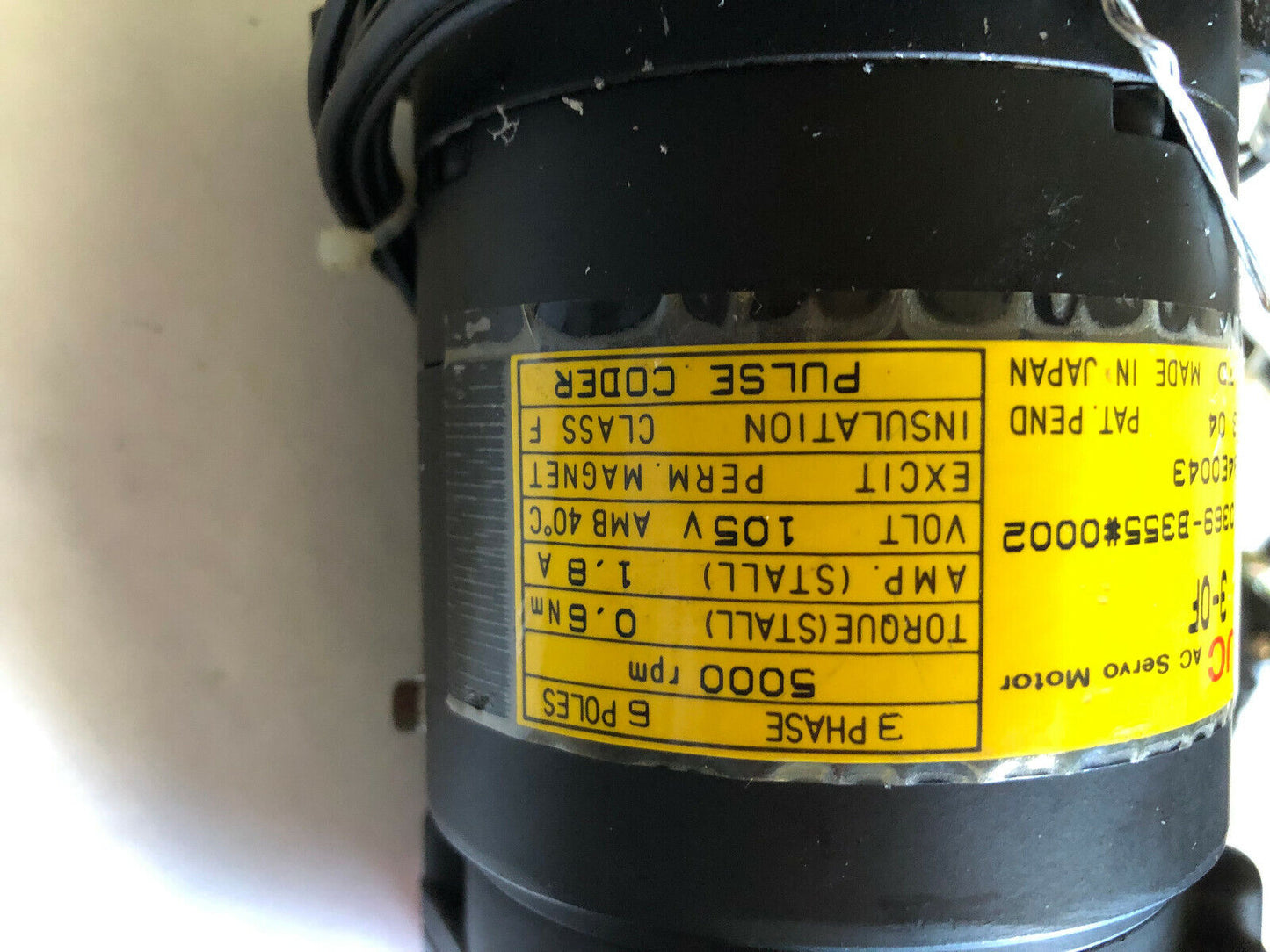 Fanuc A06b-0369-B355#0002, A06b-0369-B355,3-0F Ac Servo Motor 5000Rpm 105V,Se